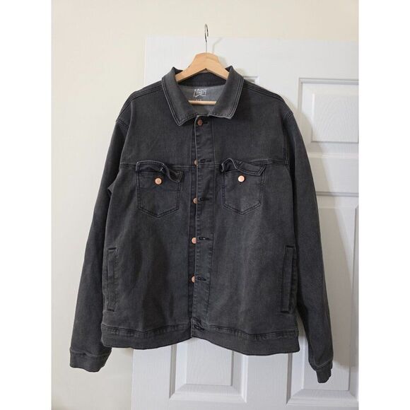 Mugsy Jeans Denim Jacket ACES Dark Grey XXL NWOT - Picture 3 of 11